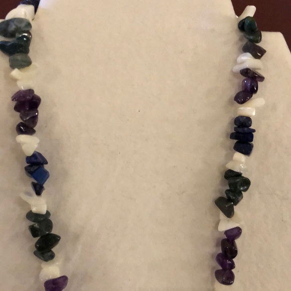 Lapis Jade & Amethyst with abalone centerpiece - Picture 3 of 3